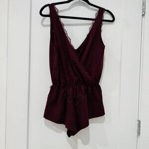 Victoria's Secret Lace Romper, Bordeaux, Small